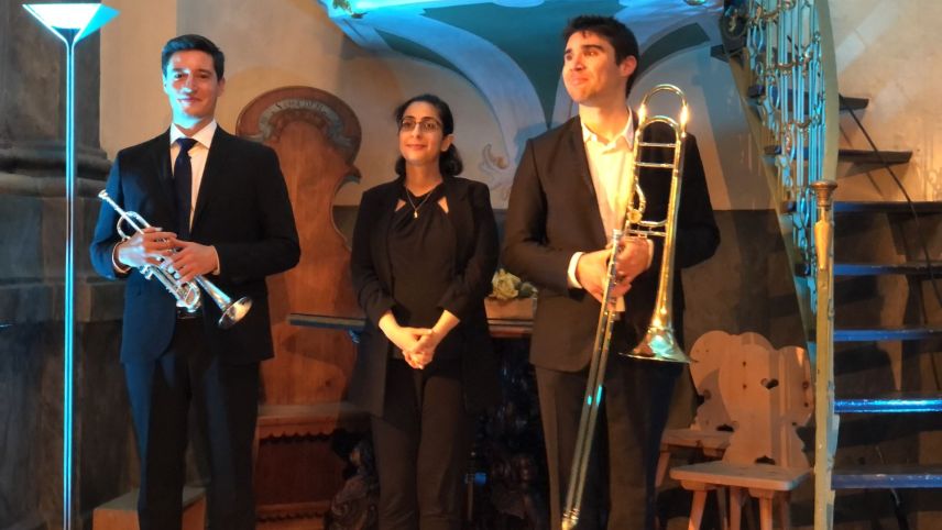 Bescherten dem Konzertpublikum Hörgenuss pur (von links): Gianluca Calise, Elena Vartikian und Fabrice Millischer. Foto: Marie-Claire Jur   