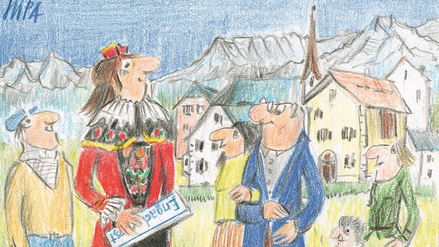 Aus dem schüchternen Mädchen ist eine eine erwachsene, selbstbewusste junge Frau geworden (Karikatur: JüPa).