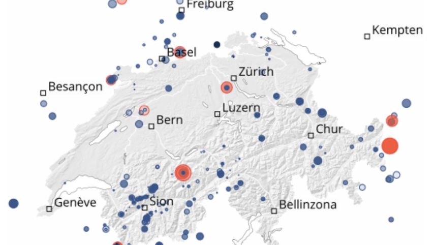 Die Erdbebenkarte. Foto: ETH Zürich