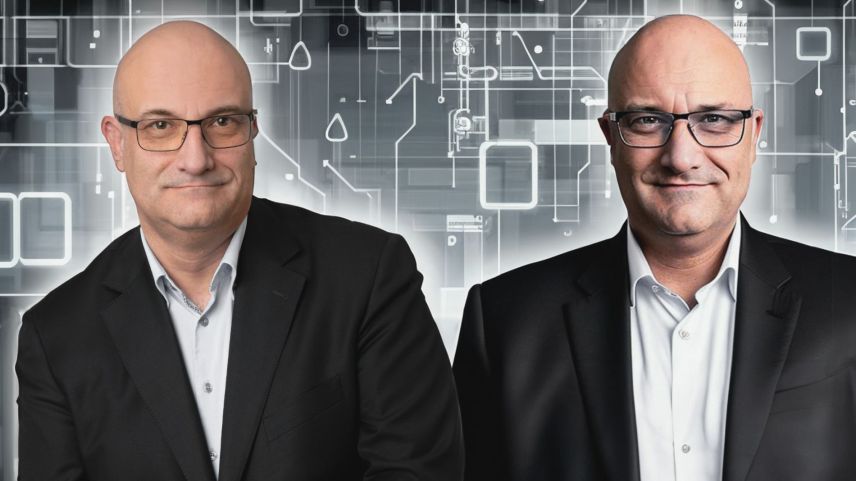 Riccardo Giacometti vom Fotografen aufgenommen und Rccardi Giacometti von KI generiert. Foto: zVg/KI