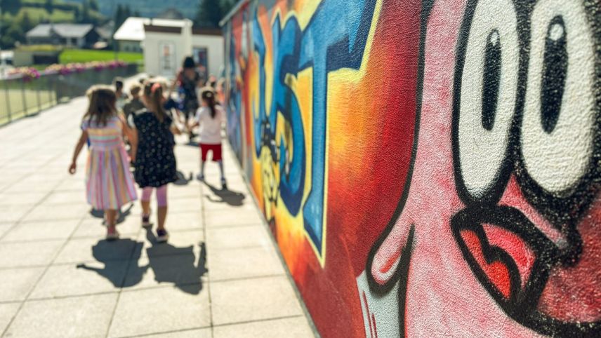 Gemeinsam ins neue Kindergartenjahr an der Gemeindeschule Zernez.