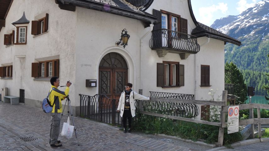 In St. Moritz lässt sich immer ein gutes Fotosujet finden. Foto: Franco Furger