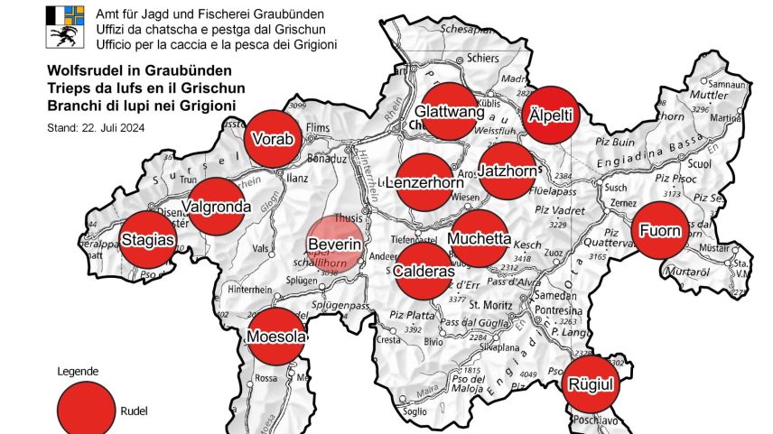 Die aktuelle Rudelkarte. Foto: AJF