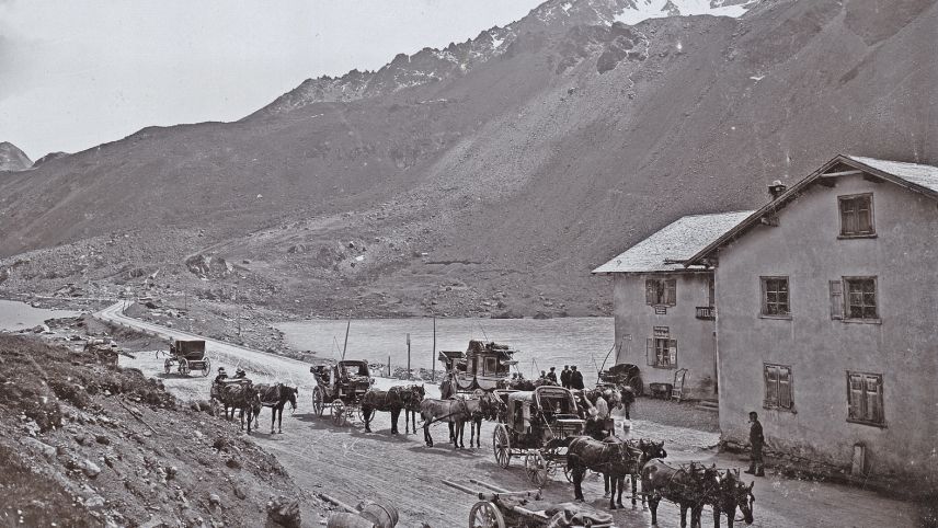 Flüela Hospiz 1903. Foto: ETH Bildarchiv