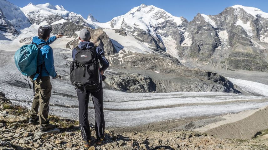 Nicht nur der Persgletscher und der Piz Palü faszinieren auf dem neuen Rundweg. Von diesem aus ist auch der Piz Bernina und ein Stück des Morteratschgletschers zu bestaunen.
Foto: Valentina Baumann