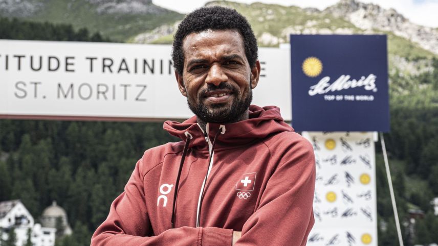Tadesse Abraham ist derzeit in St. Moritz und bereitet sich mit seinen Teamkollegen auf die Olympischen Spiele vor. 		Foto: Denise Kley