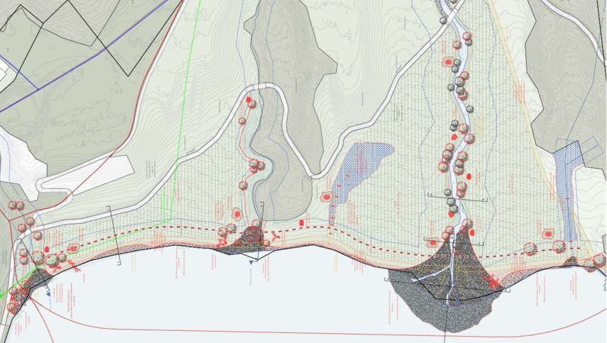 Das Revitalisierungsprojekt in der Meiereibucht sieht eine Verlegung des Weges weg vom See vor. Das Ufer soll ­jedoch weiterhin zugänglich sein, einfach ohne Weg oder Infrastruktur. 		Grafik: Gemeinde St. Moritz