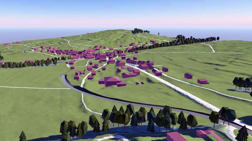 Il concept prevezza ün sviamaint cun ün tunnel a l’ur nord (schnestra) da Sta. Maria (visualisaziun: Chantun Grischun).