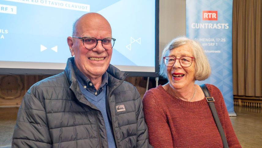 Hans Rudolf und Ursina Strahm-Pulver. Ehemaliger Verlagsleiter der Engadin Press AG. Foto: Jon Duschletta 