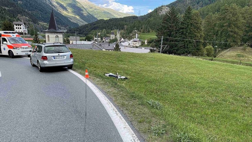 Unfallstelle Flüelapass/Susch. Foto: Kapo