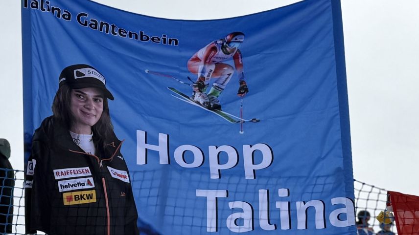 Hopp Talina! Familie und Freunde unterstützen Talina Gantenbein. Foto: Fadrina Hofmann