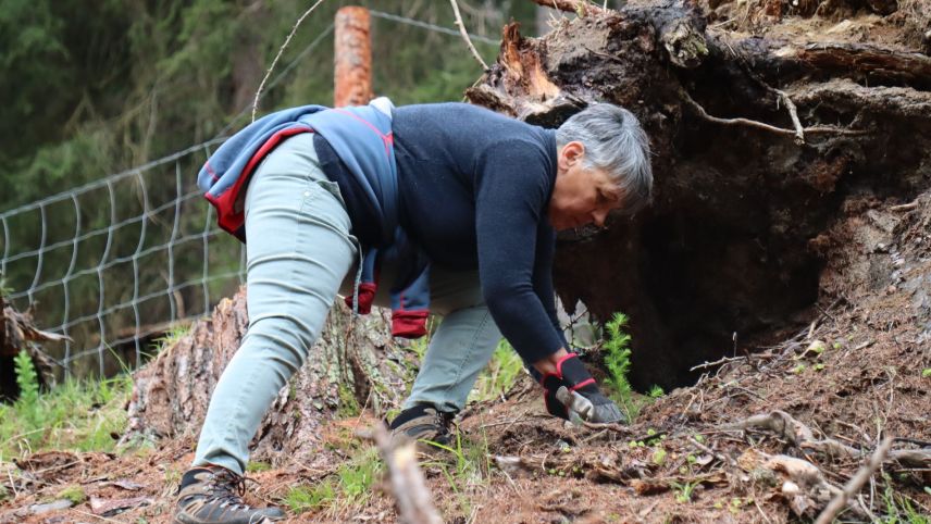 Eir glieud sainza connex cun la chatscha s‘ho partecipeda al di da chüra a Zernez (fotografia: Martin Camichel).
