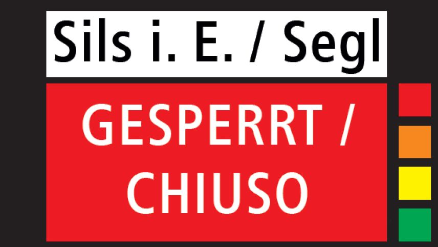 Bei der Phase Rot ist die Durchfahrt ab Sils gesperrt. Foto: z. Vfg