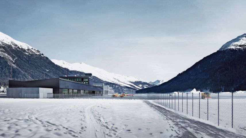 In etwa so könnte sich der Regionalflughafen künftig präsentieren. Visualisierung: Hosoya Schaefer Architects