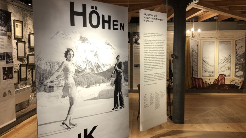 Wer die aktuelle Sonderschau im Pontresiner Museum Alpin betritt, sieht sich mit diesem Eisduo konfrontiert. Foto: Marie-Claire Jur