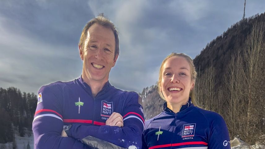 Sieger im Einzelrennen vom Top: Surg Cdr D. L. Potter RN mit Siegerin PO S. L. Belcher in Celerina. Foto: Giancarlo Cattaneo/fotoswiss.com