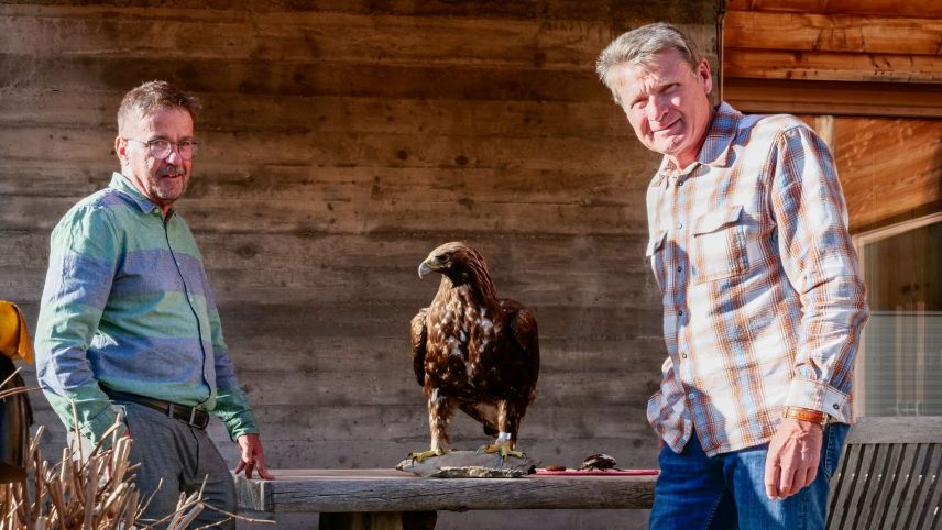 Ausgewiesene Adlerforscher: David Jenny (links) und Heinrich Haller. Foto: Jon Duschletta
