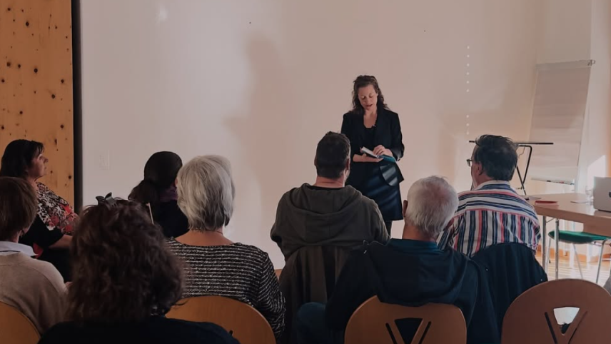 In sanda passeda ho l’Uniun dals Grischs gieu sia radunanza generela a Schlarigna i’l Chesin Manella cun üna prelecziun da Flurina Badell (fotografia: mad).