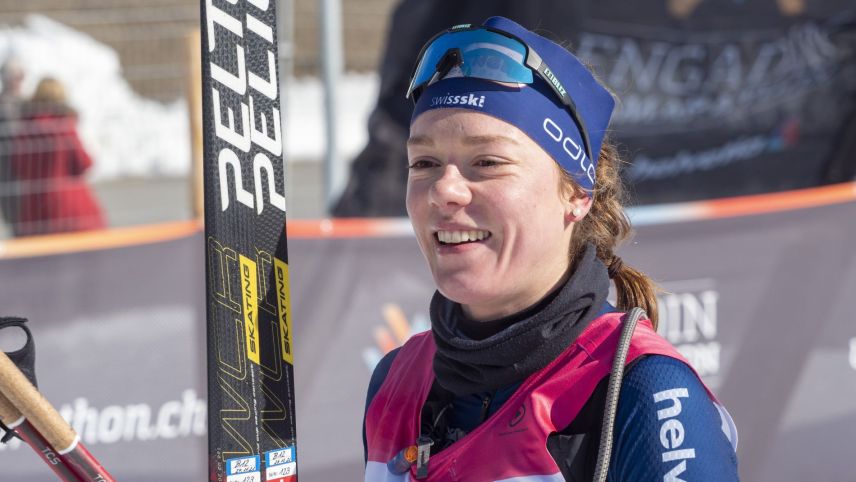 Die Siegerin des Engadin Skimarathon, Nadja Kälin, ist neu im A-Kader von Swiss Ski (Foto: Daniel Zaugg).