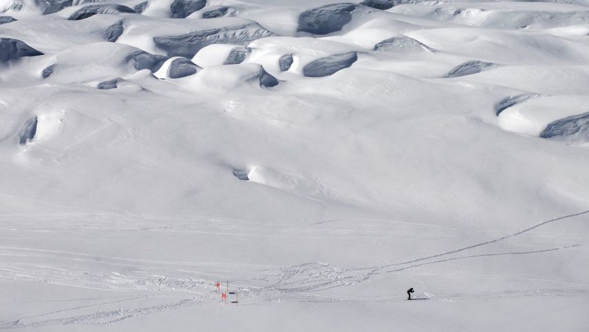 Spektakuläre Bilder lieferte das Revival des Gletscherrennens im 2024. Foto: Diavolezza Glacier Race