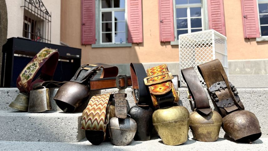 Die Glocken sind bereit für den grossen Chalandamarz-Umzug. Foto: Fadrina Hofmann
