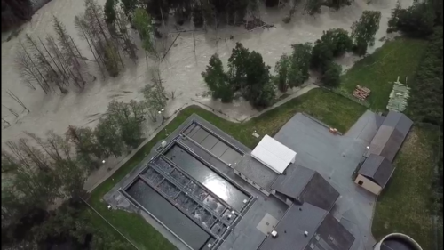 Dürant l’auazun da l’on 2019 d’eira rivada l’aua da l’En fin pro la sarinera Sot Ruinas da Scuol (fotografia: Cumün da Scuol).