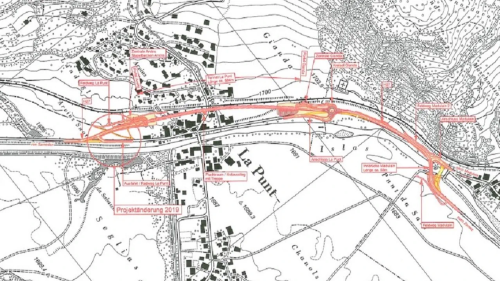 Las lavuors vi dal sviamaint da La Punt Chamues-ch dessan cumanzer dal 2025. Scha tuot vo bain alura passan dal 2033 ils prüms autos tres il nouv tunnel (fotografia: mad).