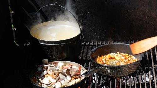 Aus den gesammelten Spiesepilzen wurde eine köstliche Pilzpfanne mit 17 verschiedenen Sorten gekocht. Foto: Stefanie Wick Widmer