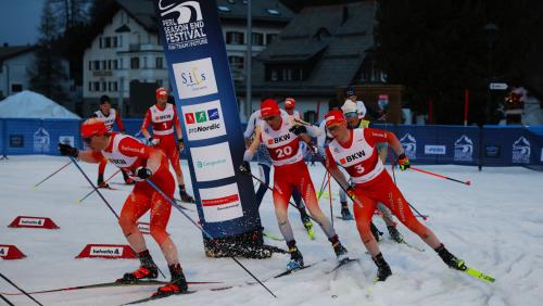 Grosses Spektakel beim Langstreckenrennen in Sils am Freitagabend. Foto: Peter Stadler