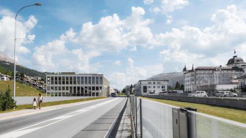 Fotomontage zur geplanten Talstation. Foto: Engadin St. Moritz Mountains AG