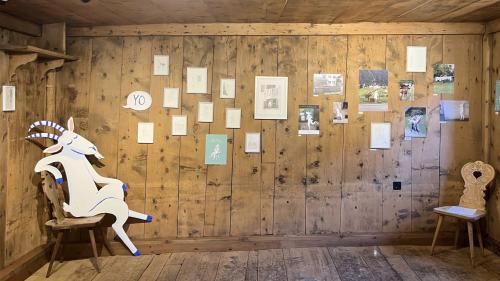 Tschinch illustraturas ed illustraturs engiadinais expuonan amo quist’eivna in Chasa Jaura, suot il titel «Illustraziun sco fuorma artistica»: Jon Bischoff, Lea Meyer, Madlaina Janett, Paulin Nuotclà e Pia Valär (fotografia: David Truttmann).