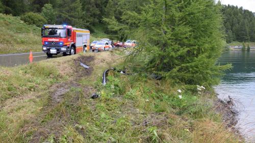 Die Unfallstelle. Foto: Kantonspolizei Graubünden