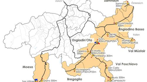 An 15 verschiedenen Orten im Engadin und in den Südtälern kann das Programm des Kantonalen Schützenfestes geschossen werden (Illustration: ksfgr24.ch).