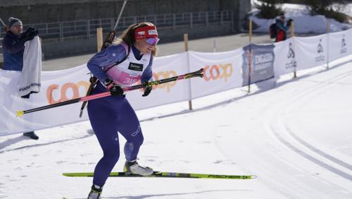 Ein letztes Mal das Gewehr schultern und zurück in die Loipe für den letzten Abschnitt.	 Foto: Rolf Gugger / Photography