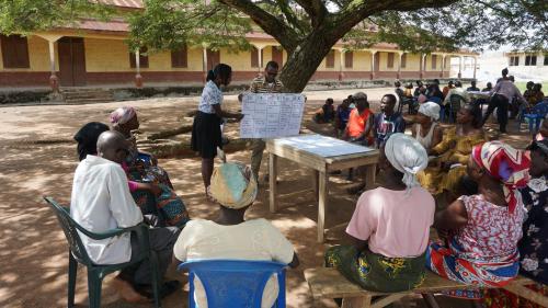 In lavuratoris vegnan preschantats e discus ils resultats da las retscherchas cun pauras e paurs da cacao a Ghana (fotografia: mad).