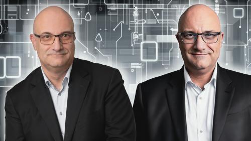 Riccardo Giacometti vom Fotografen aufgenommen und Rccardi Giacometti von KI generiert. Foto: zVg/KI