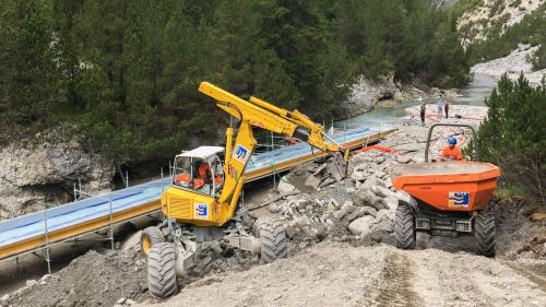 La part dal Spöl chi’d ha stuvü gnir sanada in ün prüm pass, davo la contaminaziun cul tössi PCB (fotografia: Parc Naziunal Svizzer).