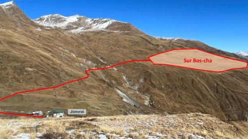 La società Scuol Solar voul realisar ün implant fotovoltaic da var 20 hectaras a Sur Bos-cha i’l territori da skis Motta Naluns a Scuol (illustraziun: Scuol Solar).