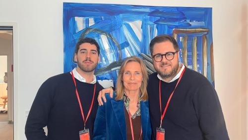 Das Team der Galerie von Bartha mit Silvan Koller, Julia Paas und Stefan von Bartha (v.l.n.r.) Foto: Gianina Flepp