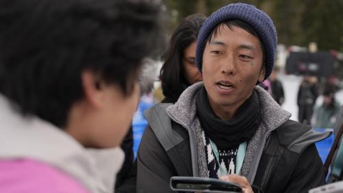 Shun Yamamoto ist für die japanische Nachrichtenagentur Kyodo News im Engadin. Foto: z.Vfg.