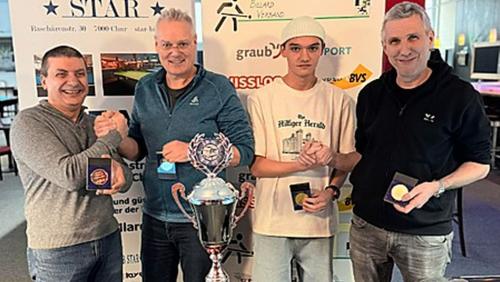 Die beiden Finalisten-Teams (v.l.): Emidio Rosamilia und Marco Rogantini, Alex Beeli und Marco Niggli. Foto: BBV