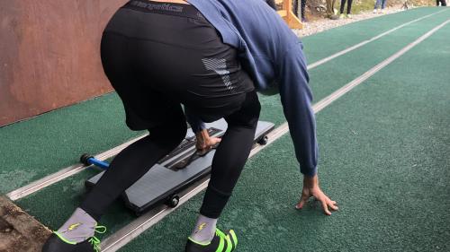 Am Samstag zur Eröffnung der Bob Arena in Silvaplana hiess es auch "Bahn frei" für die Skeletonfahrer. Foto: Marie-Claire Jur