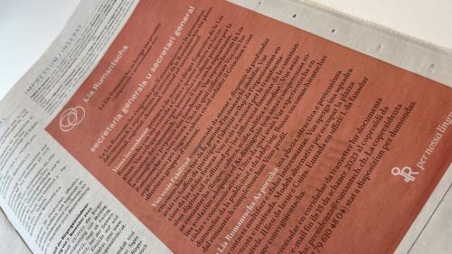 La Lia Rumantscha tschercha cun quist inserat üna successura o ün successur pel secretari general partent (fotografia: David Truttmann).